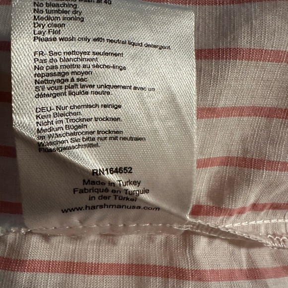 NWT HARSHMAN Alize Flutter Sleeve Top in White/Rose Pink Stripes. MSRP $225 - Picture 8 of 9